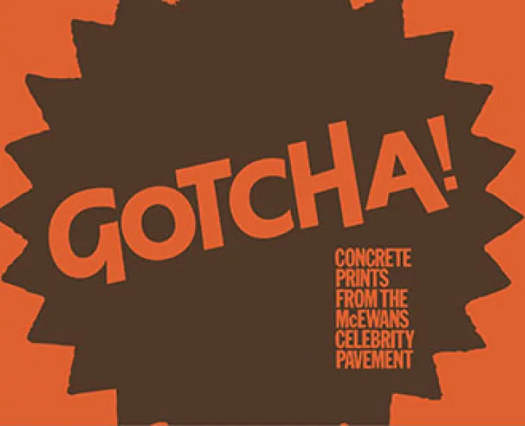 A poster with an explosion graphic and words Gotcha! 