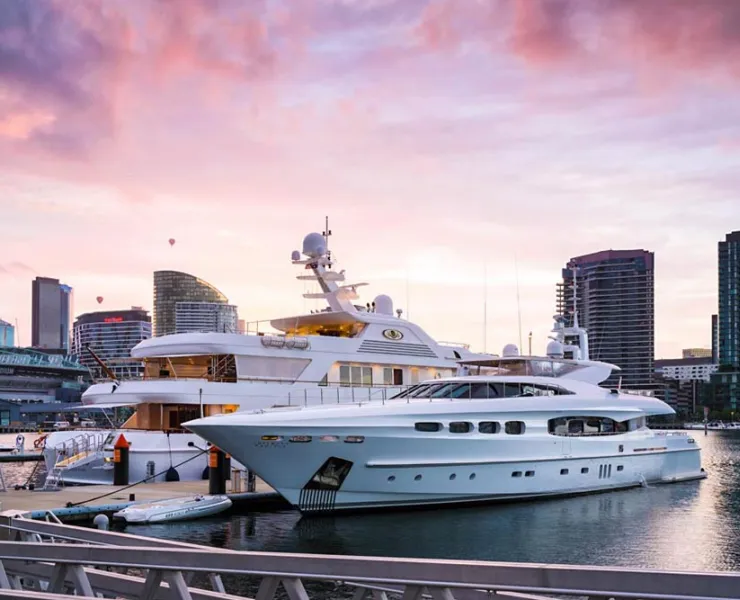 Superyachts berthing