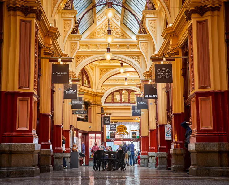 Rows of shops in the Block Arcarde