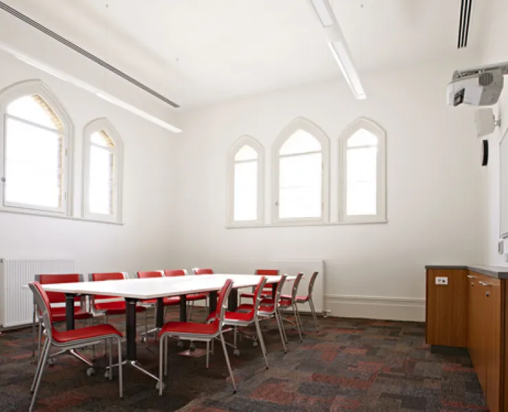 tables and chairs in kathleen syme meeting room 3