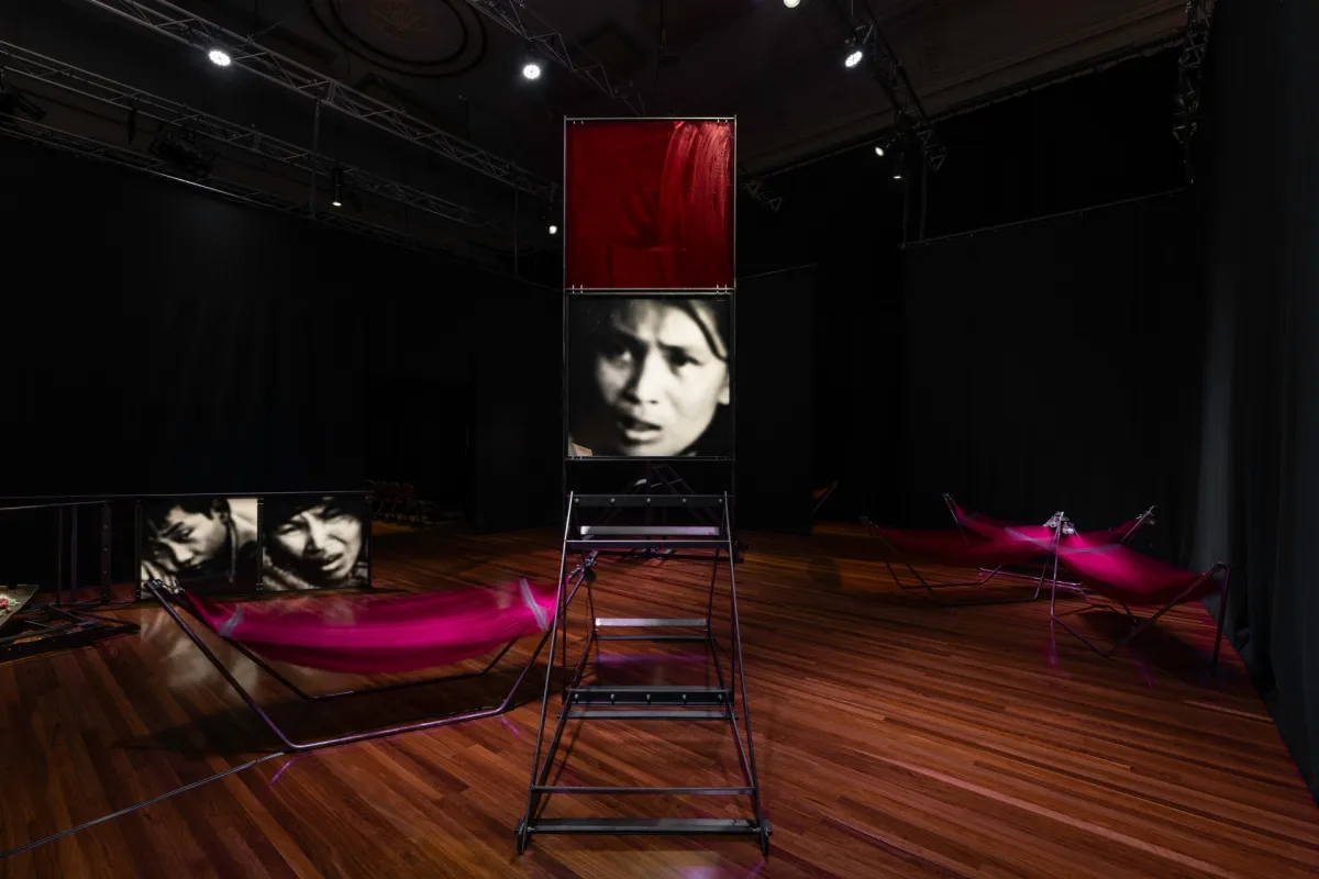 Art work with ladder and projections