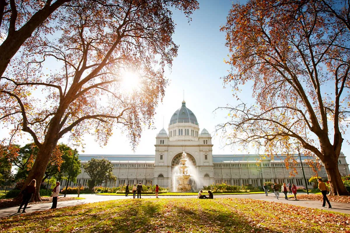 A white domed building and trees