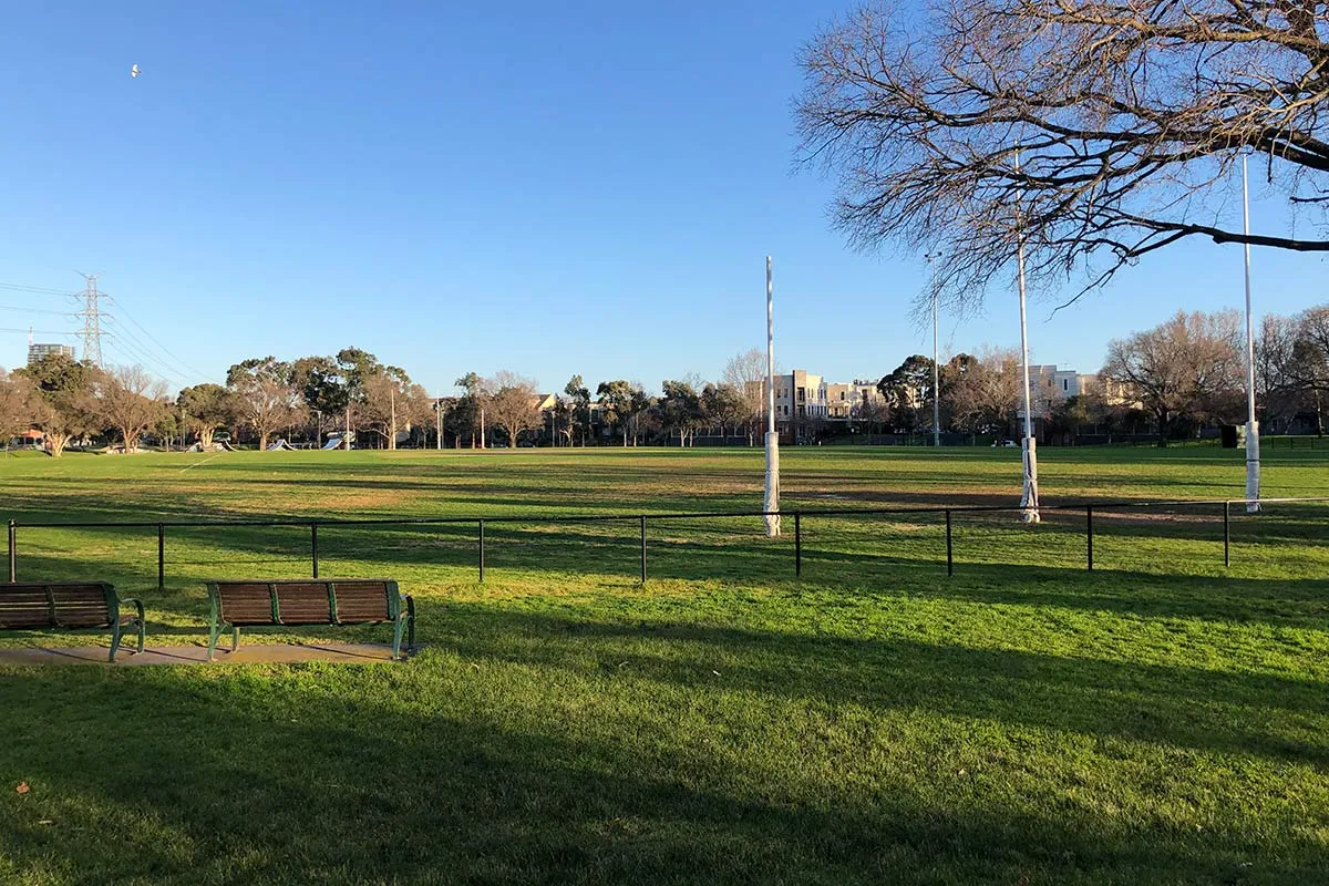 A sporting oval with Australian Rules Football goals
