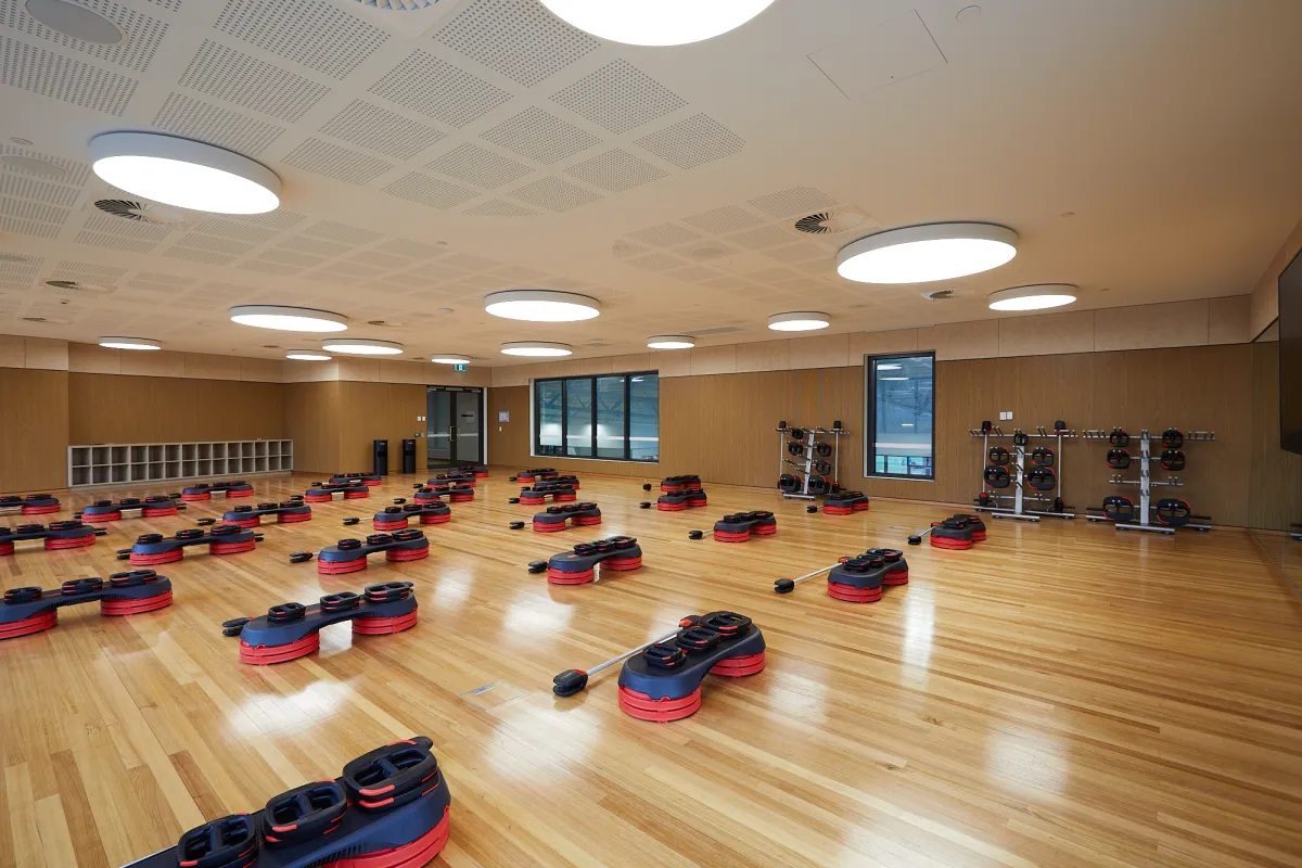 A photo of the program room at Kensington Community Aquatic and Recreation Centre. 