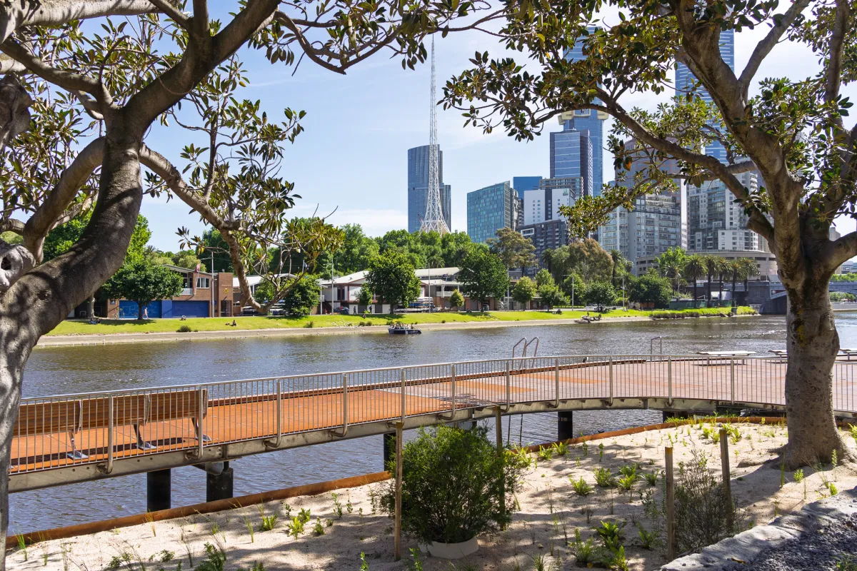 New boardwalk at the Birrarung Marr Precinct