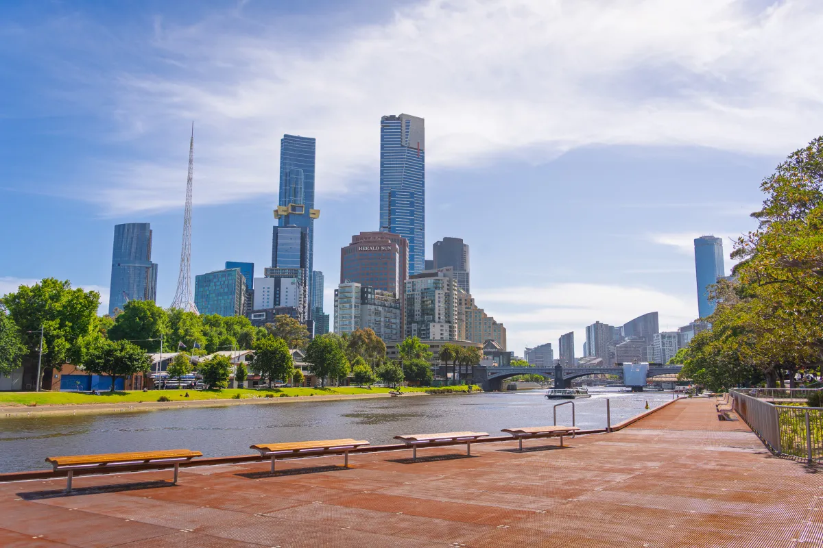 New boardwalk and seating at the Birrarung Marr Precinct